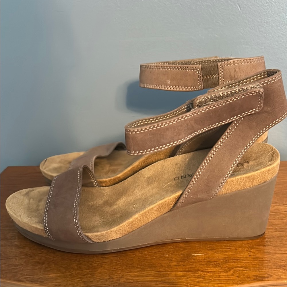 Brown Suede Wedge Sandals